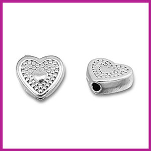 RVS stainless steel kraal klein hartje zilver