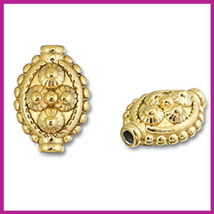 RVS stainless steel kraal ovaal stippen goud