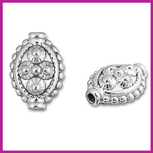 RVS stainless steel kraal ovaal stippen zilver