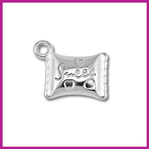 RVS stainless steel bedel snoepje zilver