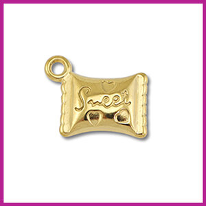 RVS stainless steel bedel snoepje goud