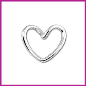 RVS stainless steel tussenstuk open hartje zilver