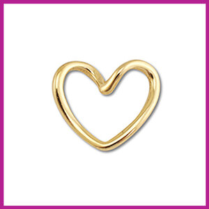 RVS stainless steel tussenstuk open hartje goud