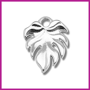 RVS stainless steel bedel tropisch blad zilver