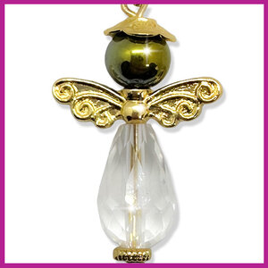 DIY pakketje geluksengel M Goud crystal