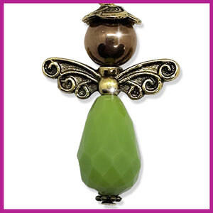 DIY pakketje geluksengel M Antiek goud groen