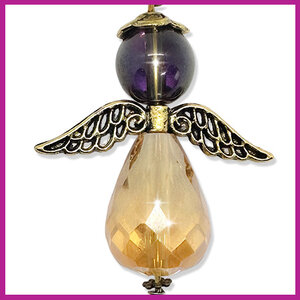 DIY pakketje geluksengel L Antiek goud champagne