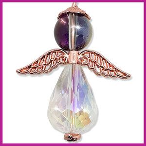 DIY pakketje geluksengel L Rosegold crystal AB