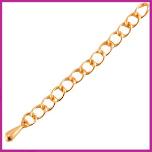 DQ metaal verlengketting met druppel Rosegold