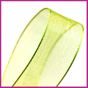 Organza lint 15 mm limoen groen per meter