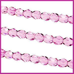 Glaskraal Tsjechisch facet 4mm Light amethyst paars