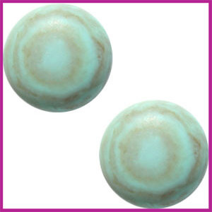 Polaris cabuchon 20mm Koraal Matt turquoise groen
