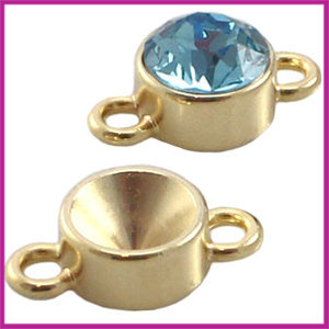 DQ metaal punststeen SS39 setting 2 ogen Goud