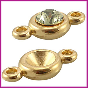 DQ metaal puntsteen setting SS39 2 ogen Goud