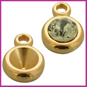 DQ metaal puntsteen setting SS39 1 oog Goud