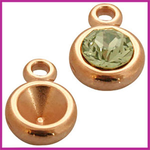 DQ metaal puntsteen setting SS39 1 oog Rosegold