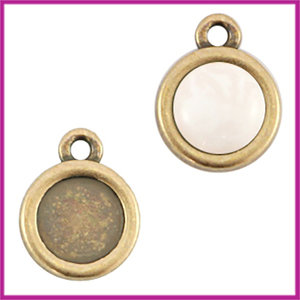 DQ metaal setting 1 oog 13x10mm Antiek Brons