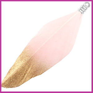 Veertjes dip-dye gold Icing pink