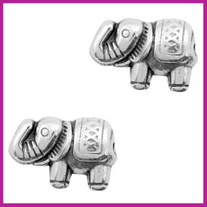 DQ metaal kraaltje olifant Antiek zilver