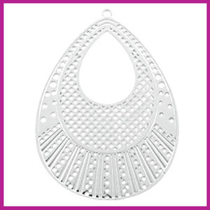 Bohemian metaal bedel druppel zilver