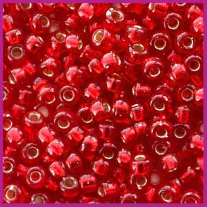 Miyuki rocailles 8/0 Silverlined flame red 10