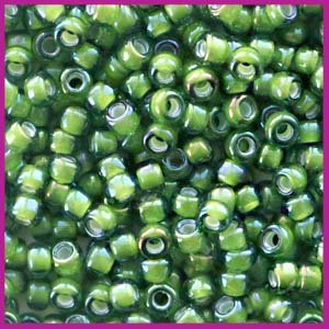 Miyuki rocailles 8/0 Fancy lined soft chartreuse green 3764