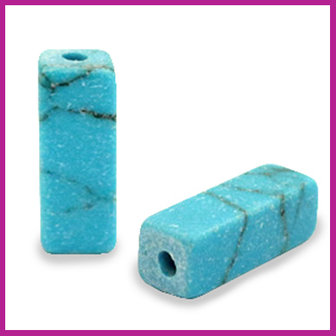 Natuursteen kraal tube Turquoise blue marmer