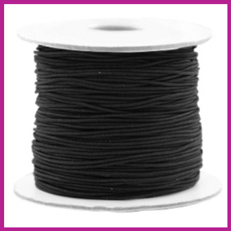 Gekleurd elastisch draad &Oslash;0,8mm per meter Zwart