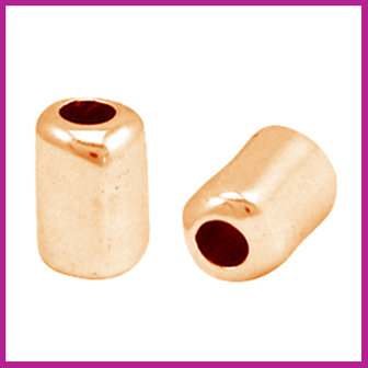 DQ metaal kraal tube 10x7mm Rosegold 