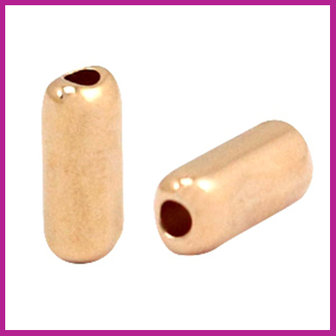 DQ metaal kraal tube 12x5mm Rosegold