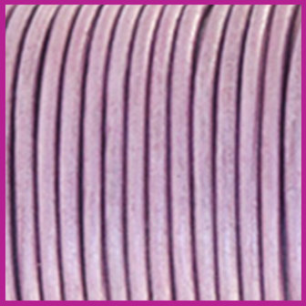 DQ leer rond 2 mm Lilac purple metallic per 50cm