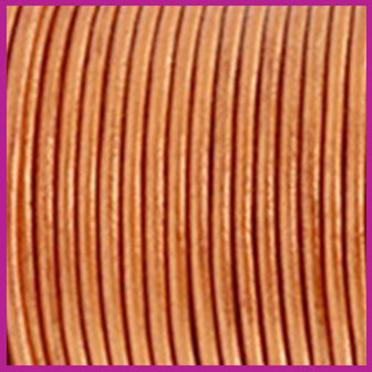 DQ leer rond 2 mm Copper gold metallic per 50cm