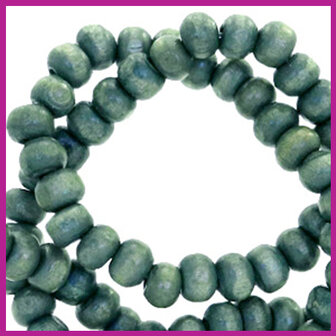 Houten kralen Nature rond &Oslash;6mm legion blue