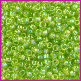 ToHo rocailles 8/0 Transparent Rainbow Lime Green