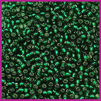 ToHo rocailles 8/0 Silver Lined Emerald Green