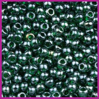 ToHo rocailles 8/0 Transparent Lustered Emerald Green