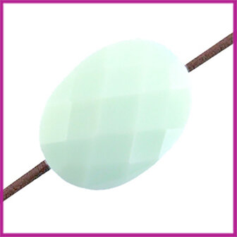 Fashion ovaal facet 16x12mm Opaque light mint green