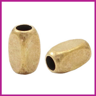 DQ metaal kraal cube rechthoek Antiek brons