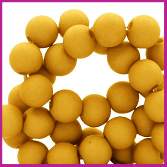 Acryl kraal mat rond 6mm Golden yellow