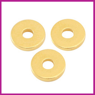 DQ metaal kraal disc 6x1mm Goud