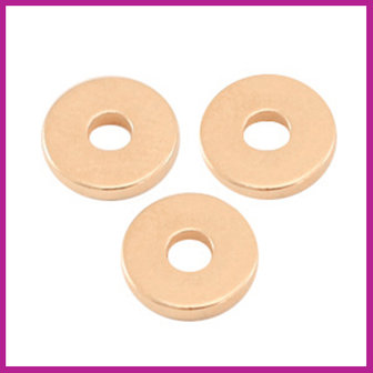 DQ metaal kraal disc 6x1mm Rosegold