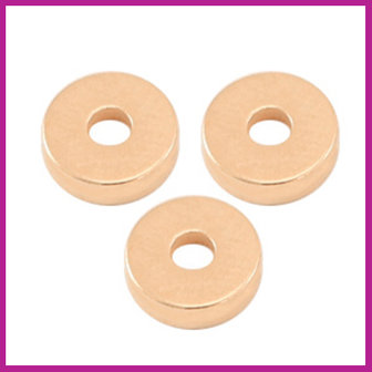 DQ metaal kraal disc 6x2mm Rosegold