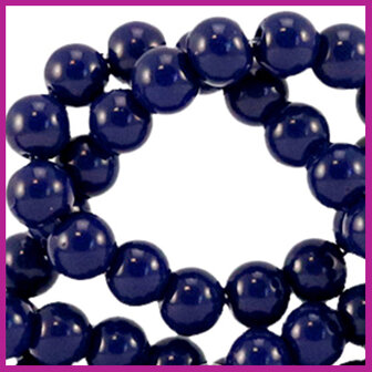 Glaskraal opaque &Oslash;6mm dark sodalite blue