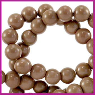 Glaskraal opaque &Oslash;6mm rocky road brown