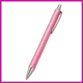 Hippe metalen balpen glitter roze