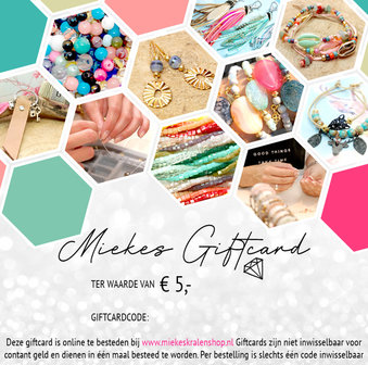 Miekes Giftcard digitaal 5 euro