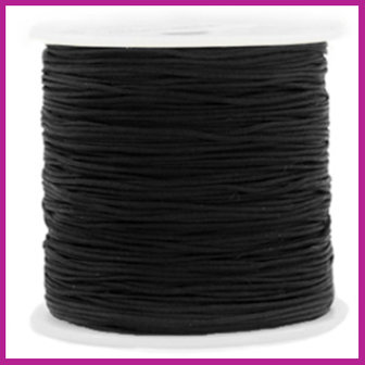 Macram&eacute; draad &Oslash;0,8mm Jet black