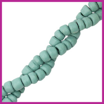 Kokos kralen disc 6mm Crayed jade blue