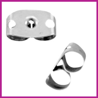 RVS stainless steel oorbel stoppers zilver