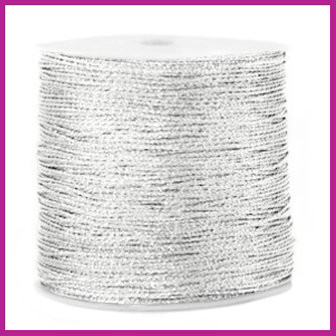 Macram&eacute; draad &Oslash;0,5mm metallic zilver